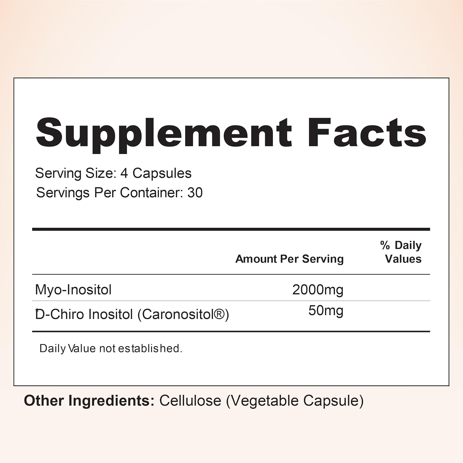 Nourished 40:1 Myo-inositol & D-Chiro Inositol - Suplemento para Mujer - 120 Cápsulas