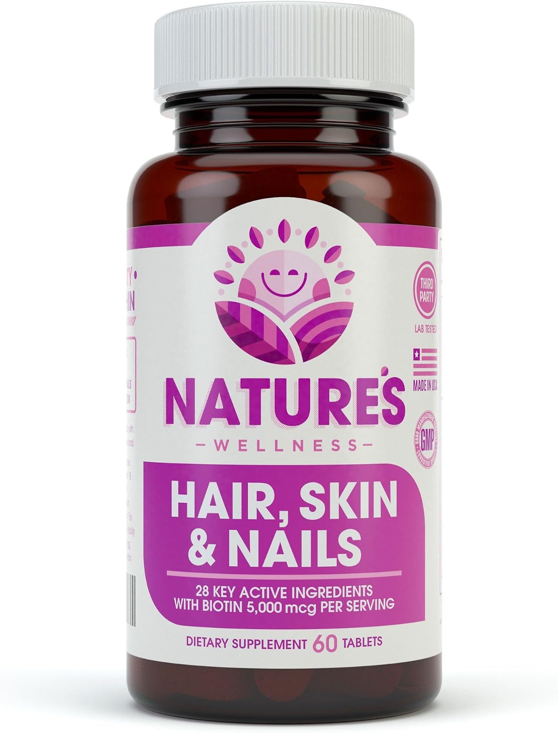 Natures Wellness Hair, Skin & Nails Essential Nourishing - 60 cápsulas con 4000mcg de biotina