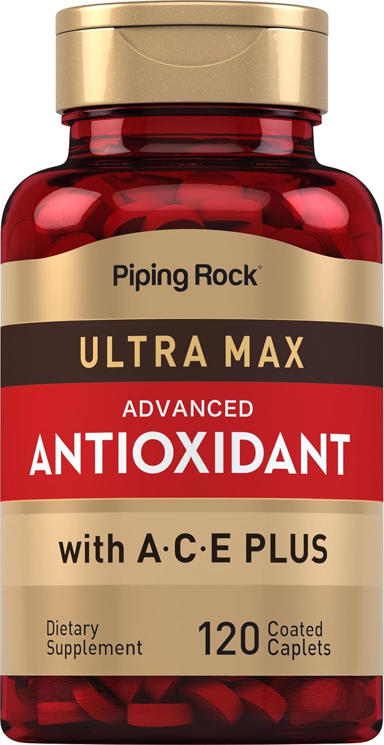 Piping Rock Suplemento Antioxidante Avanzado con Vitaminas A, C y E | Fórmula Ultra Max | 120 Comprimidos | No-OGM, Sin Gluten