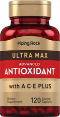 Piping Rock Suplemento Antioxidante Avanzado con Vitaminas A, C y E | Fórmula Ultra Max | 120 Comprimidos | No-OGM, Sin Gluten