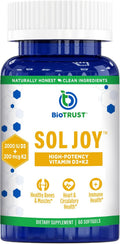 BioTrust Sol Joy – Vitamina D3 K2 de Alta Potencia (50 mcg)