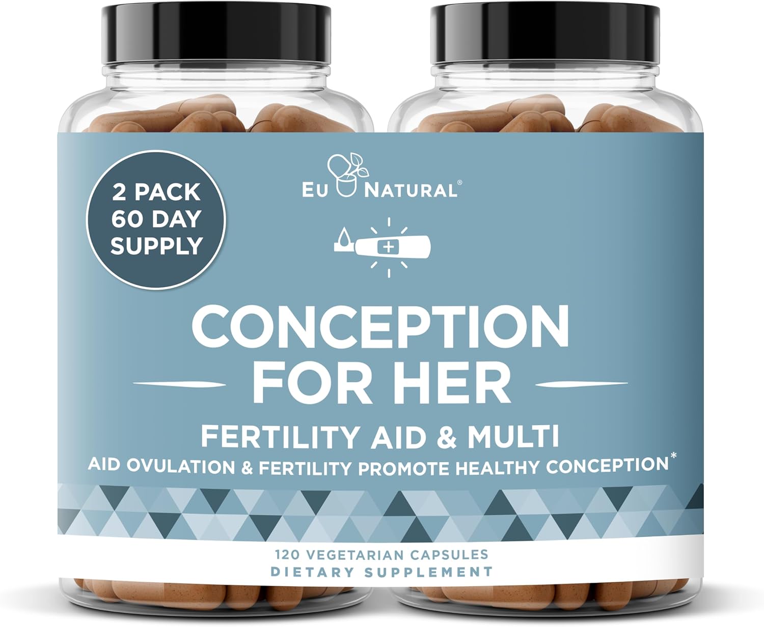 Eu Natural Conception for Her - Suplemento de Fertilidad para Mujeres con Myo-Inositol, Folato, Shatavari y Vitex - 120 Cápsulas Veganas