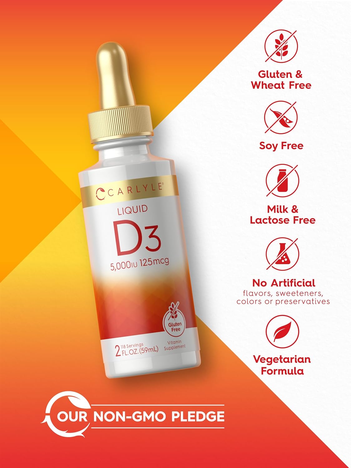 Carlyle Vitamina D3 Gotas Líquidas 5000 UI (125 mcg) - 60 ml