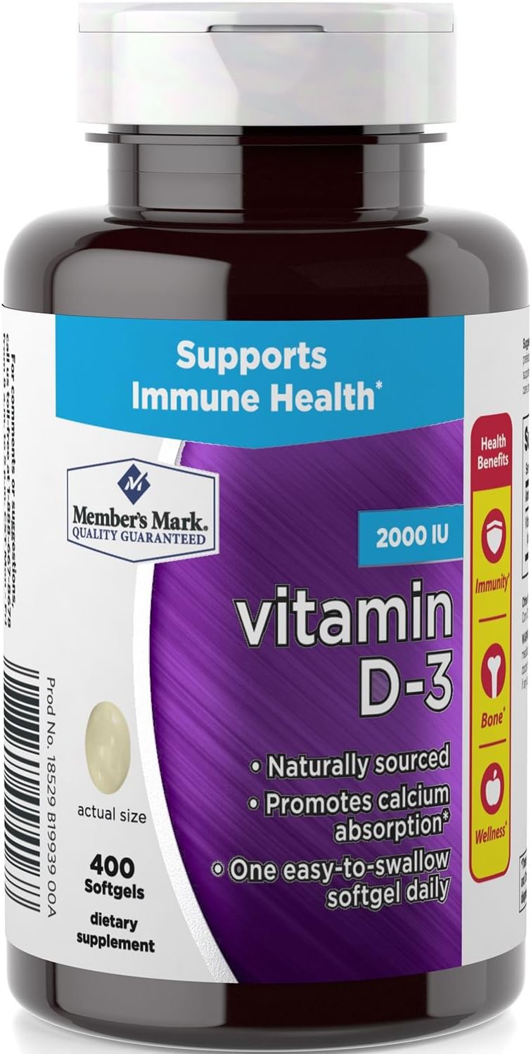 Member's Mark Vitamina D3 2000 UI – 400 Cápsulas