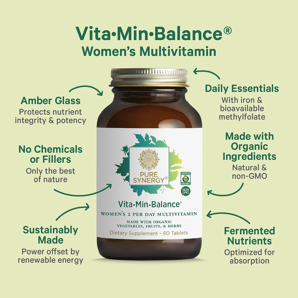 PURE SYNERGY Vita·Min·Balance - Multivitamínico para Mujeres con Hierro (60 Comprimidos)