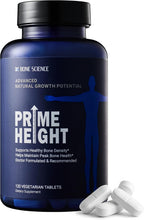 BONE SCIENCE Primeheight Apoyo Óseo y Crecimiento con Calcio, Vitamina D3, K2, Magnesio, Zinc - Fórmula Vegana, No OGM, 120 Comprimidos