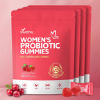 VivoNu Probióticos Femeninos en Gominolas - Equilibrio Vaginal y Digestivo - 60 Gominolas de Arándano Rojo