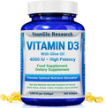 Vitamin D3 4000 IU Food Supplement - 360 Softgels - YounGlo Research
