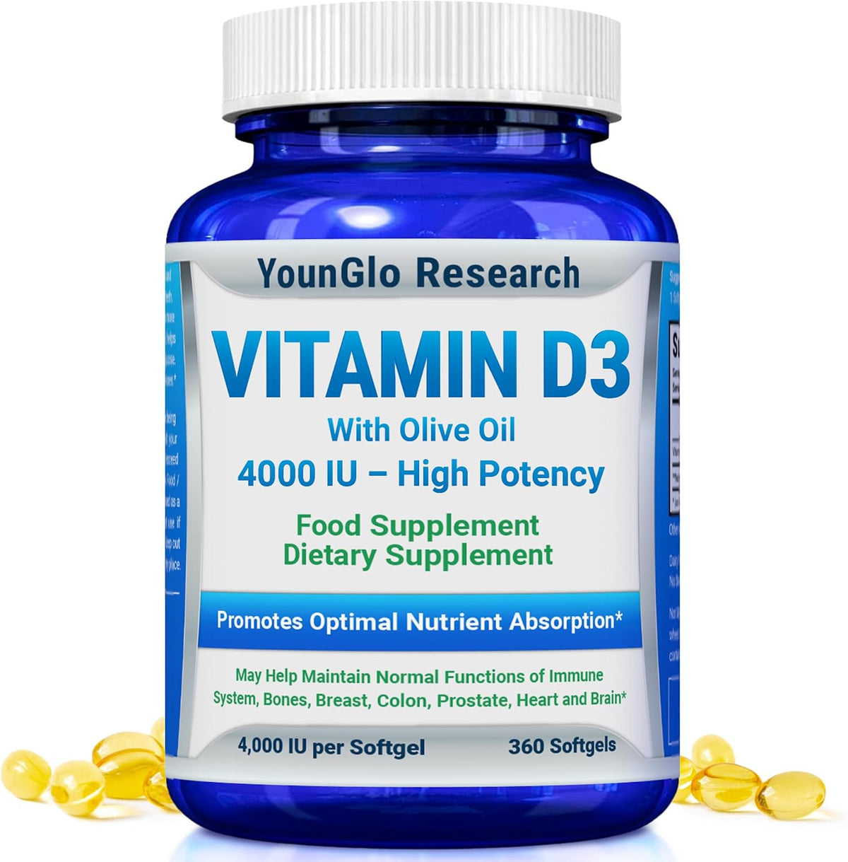 Vitamina D3 4000 IU Suplemento Alimenticio - – Contribuye a la absorción y utilización normal del calcio y del – Image 1