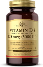 Solgar Vitamina D3 (Colecalciferol) 5000 IU, 120 Cápsulas Vegetales
