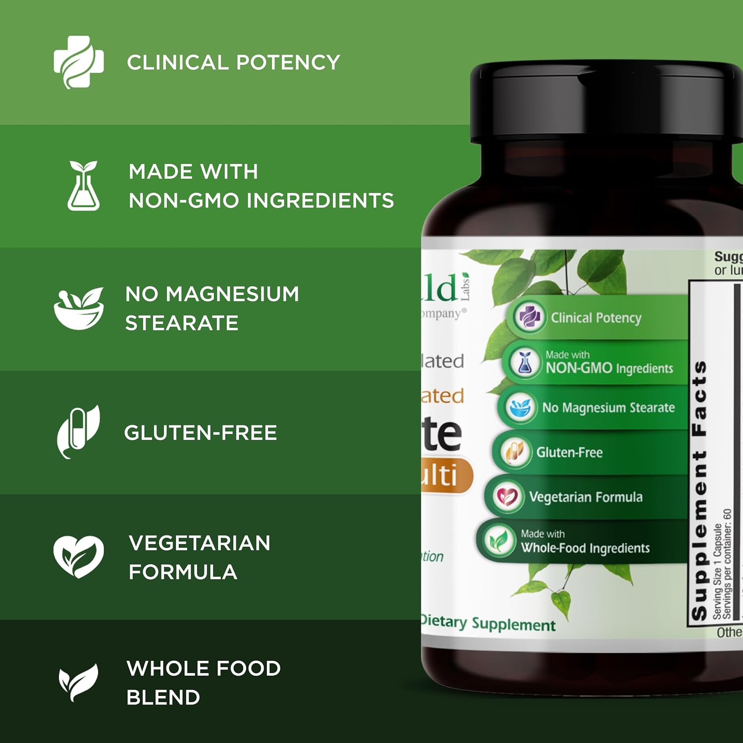 EMERALD LABS Complete 1-Daily Multi - Multivitamínico Diario Completo, 60 Cápsulas Vegetales
