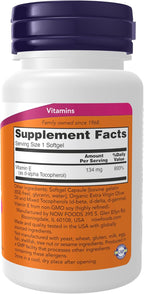 Vitamina E 200 UI con Tocoferoles Mixtos - 100 Cápsulas Blandas - NOW Foods