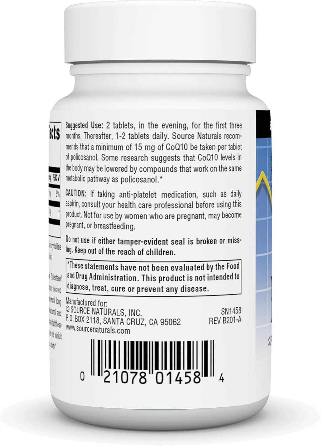 Source Naturals Policosanol 10 mg - 120 Comprimidos para la Salud Cardiovascular