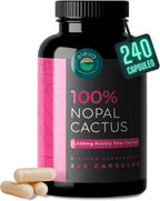 Cápsulas de Nopal Orgánico 1500mg con Extracto de Pimienta Negra - 240 Cápsulas