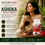 Vadik Herbs Cápsulas de corteza de Ashoka orgánica - 1000mg