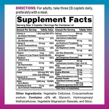 Vitamin World Hair, Skin and Nails Formula - 120 comprimidos – Image 2