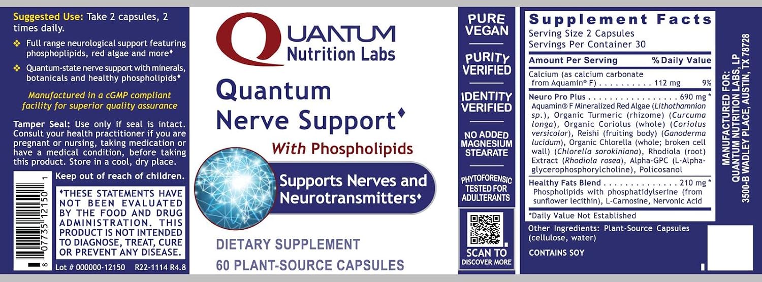 Nerve Support - Suplemento para la Salud Nerviosa y Cerebral - 60 Cápsulas Vegetales