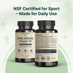 VINATURA HMB 3000mg y Vitamina D3 Suplemento Defensa Muscular - 120 Cápsulas