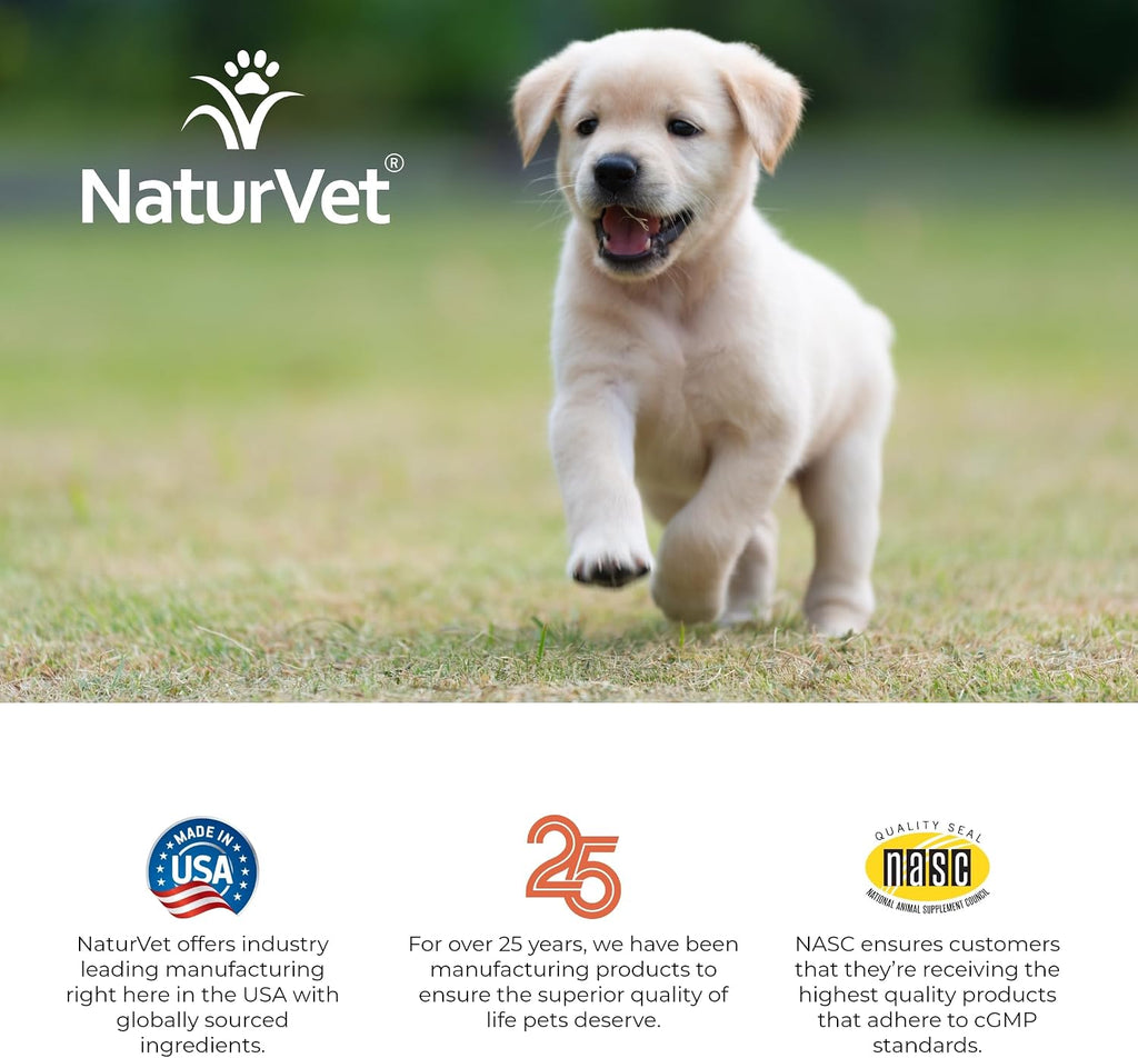 NaturVet VitaPet Multivitamínico para Cachorros con Aliento Fresco - 60 Comprimidos Masticables de Liberación Prolongada