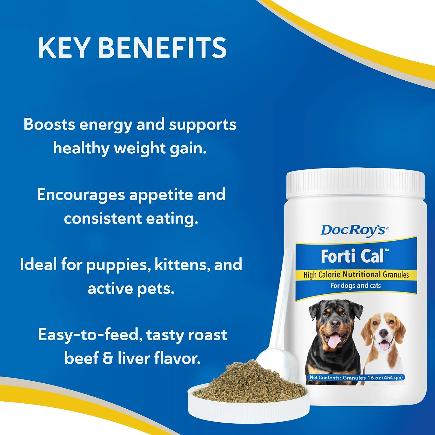 Doc Roy’s Forti Cal Suplemento Calórico para Perros y Gatos, 454g