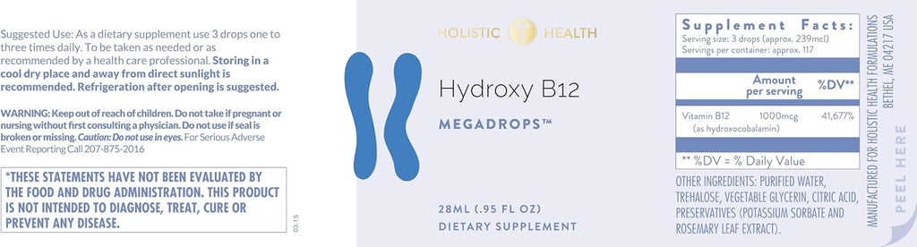 Hydroxy B12 MegaDrops - Vitamina B12 Líquida - 28 ml