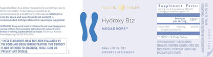 Hydroxy B12 MegaDrops - Vitamina B12 Líquida – Función psicológica normal: Contribuye al equilibrio del estado de – Image 4