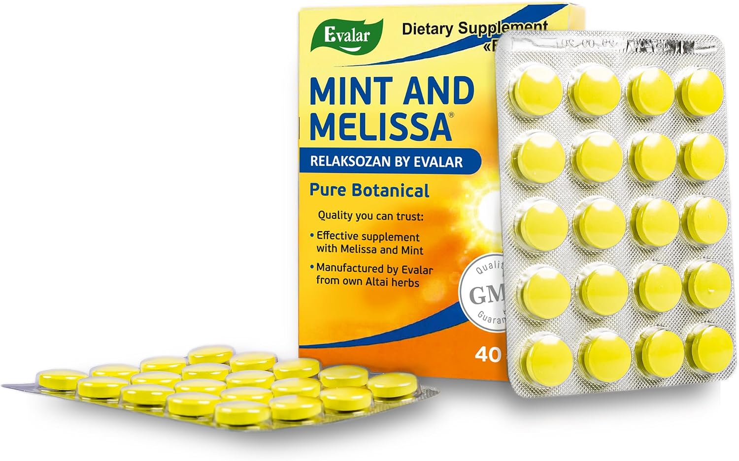 Evalar Relaksozan Melisa y Menta - 40 Comprimidos