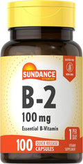 Sundance Vitamina B-2 (Riboflavina) 100 mg - 100 Cápsulas