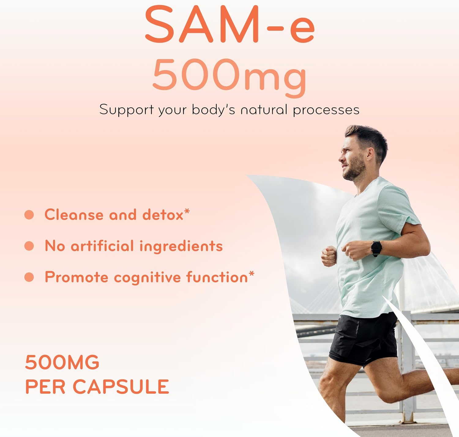 Extra Strength SAMe 500 mg - S-Adenosil-L-Metionina - Suplemento de Alta Absorción para Articulaciones y Estado de Ánimo