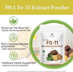 VELOTO Extracto Orgánico de He Shou Wu en Polvo 50:1 – Suplemento Herbal Puro de Fo-Ti, Sin Rellenos, Vegano, Tradicionalmente Usado para Cabello, Vitalidad y Antioxidante (170g)