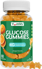 YUM-V'S Gominolas de Glucosa - 60 Gominolas Masticables - Sabor Naranja Natural
