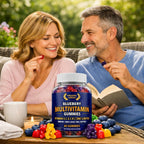 Organic Greek Multivitamin Gummies - 13 Vitaminas y Minerales - Sabor Arándano