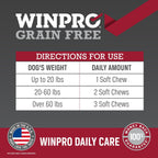 WINPRO Pet Daily Care - Snacks blandos para perros, 60 unidades, fórmula con plasma y probióticos