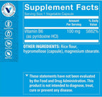 Vitamina B6 100 mg (Piridoxina HCL) - 300 Cápsulas Vegetales - The Vitamin Shoppe
