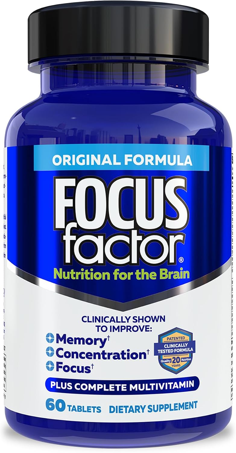 Focus Factor Nutrition for the Brain - Multivitamin Supplement for Memory and Focus, 60 Tablets
