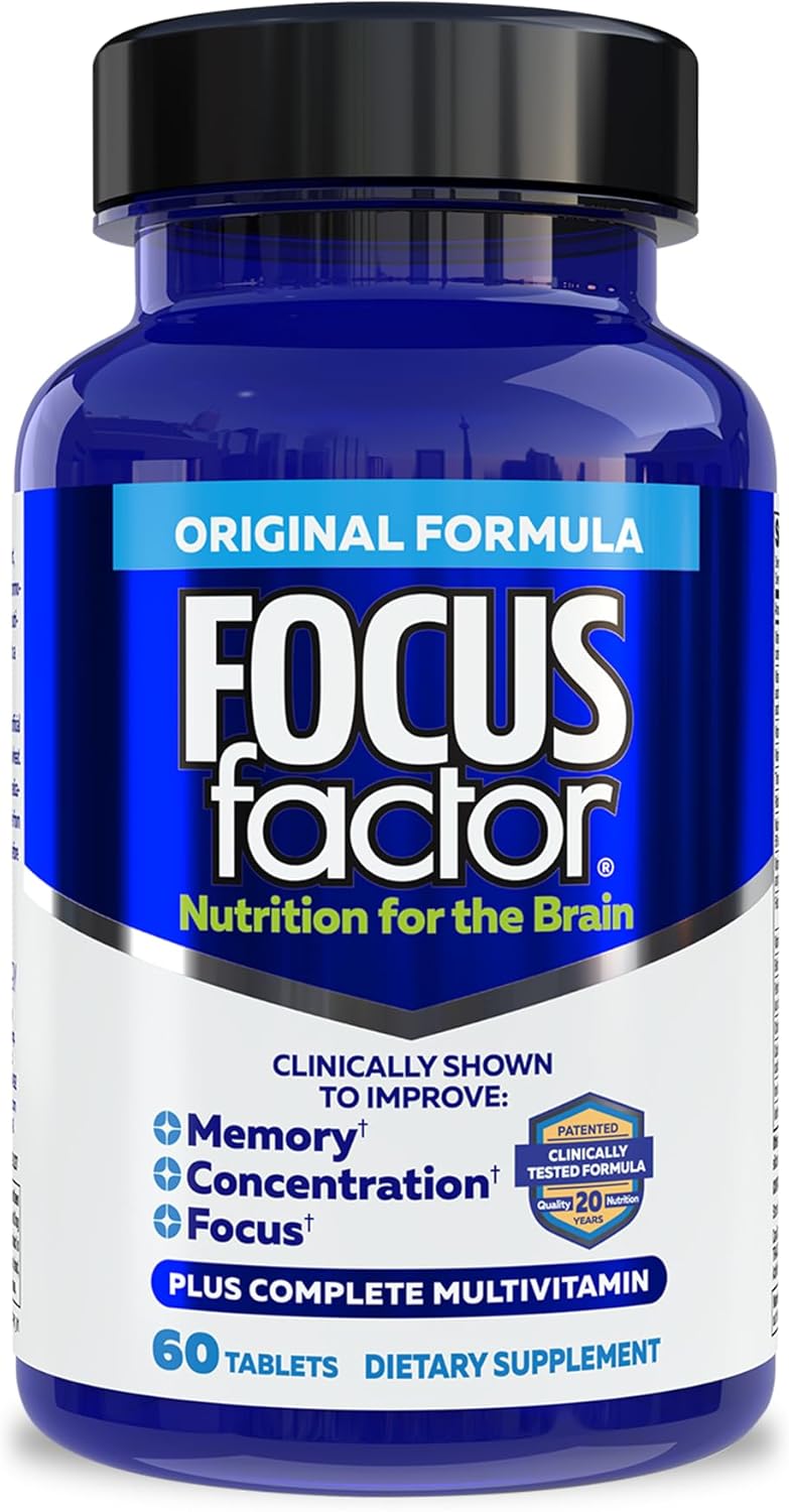 Focus Factor Nutrition for The Brain – Multivitamínico Completo con Bacopa y Vitaminas B6, B12, D, 180 Comprimidos