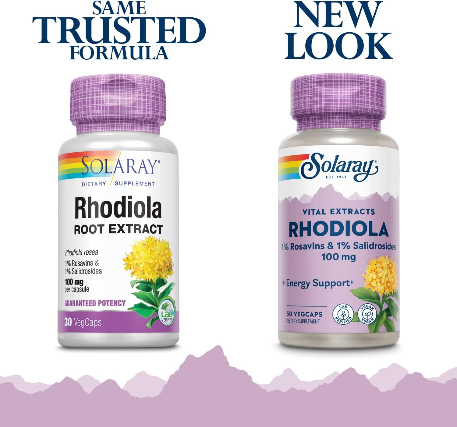 SOLARAY Rhodiola Rosea Root Extract, 100 mg, 30 Vegan Capsules
