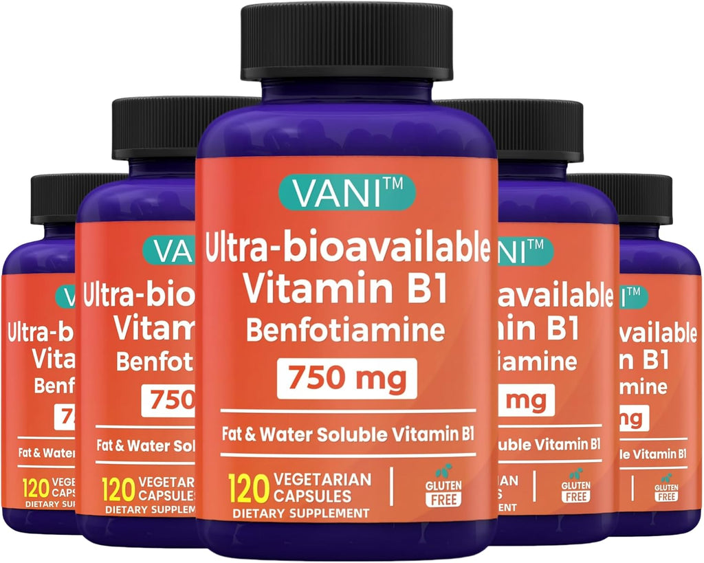 Mega Benfotiamine 750 mg con Vitamina B1 – 120 Cápsulas