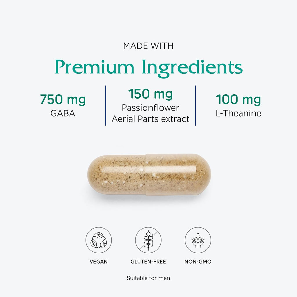 GABA Ease de Vitanica - 60 Cápsulas Veganas para Apoyo Calmante