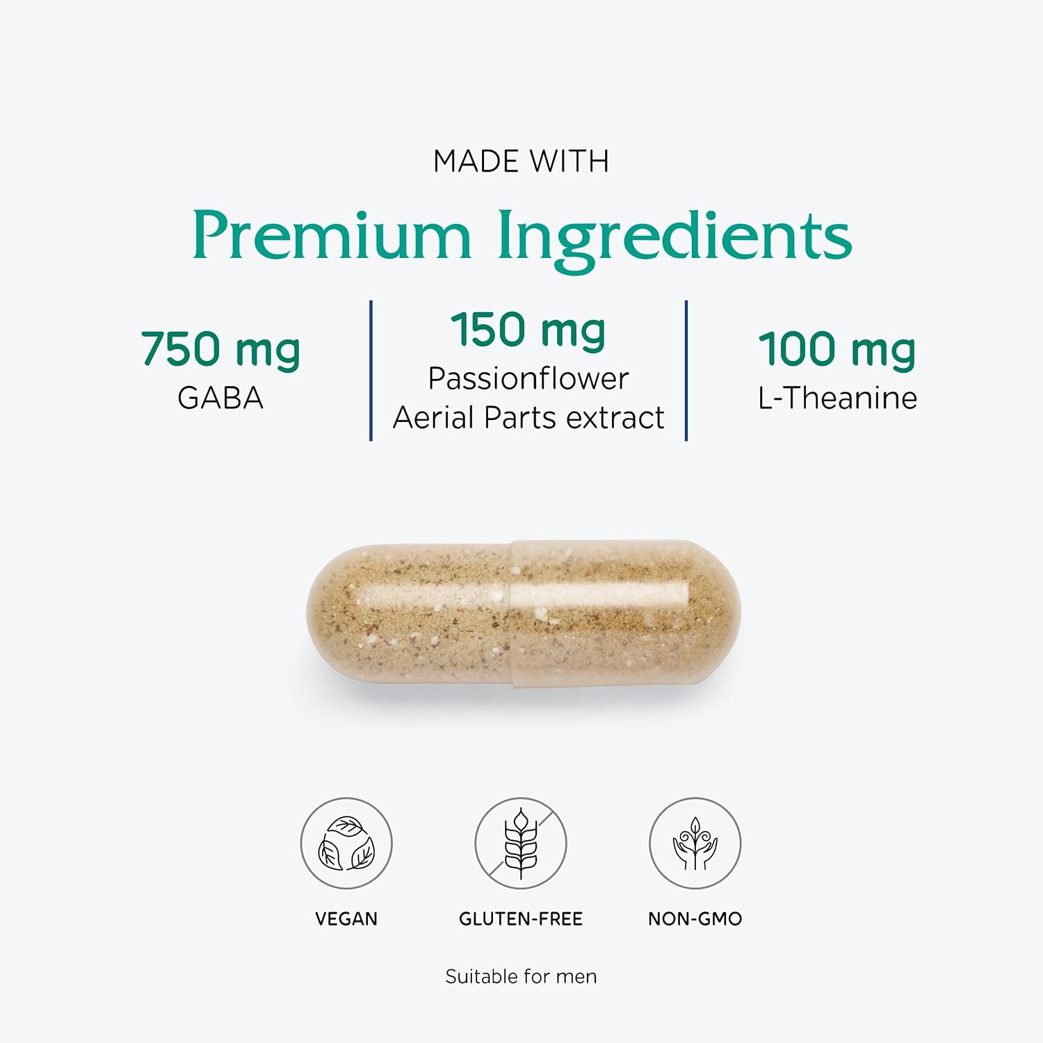 GABA Ease de Vitanica - 60 Cápsulas Veganas para Apoyo Calmante