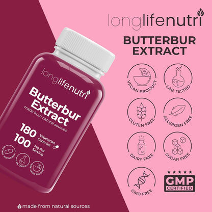 Extracto de Petasites (Butterbur) 100mg - 180 Cápsulas Vegetales - LongLifeNutri – Image 7