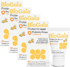 BioGaia Gotas Probióticas Bebé con Vitamina D - Alivio de Cólicos y Gases, Suministro para 50 Días, Seguro para Recién Nacidos, Sin Alérgenos (Paquete de 4)