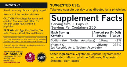 Kirkman Vitamina C 250 mg - 250 Cápsulas - – El crecimiento y desarrollo normal de los niños. – Image 4