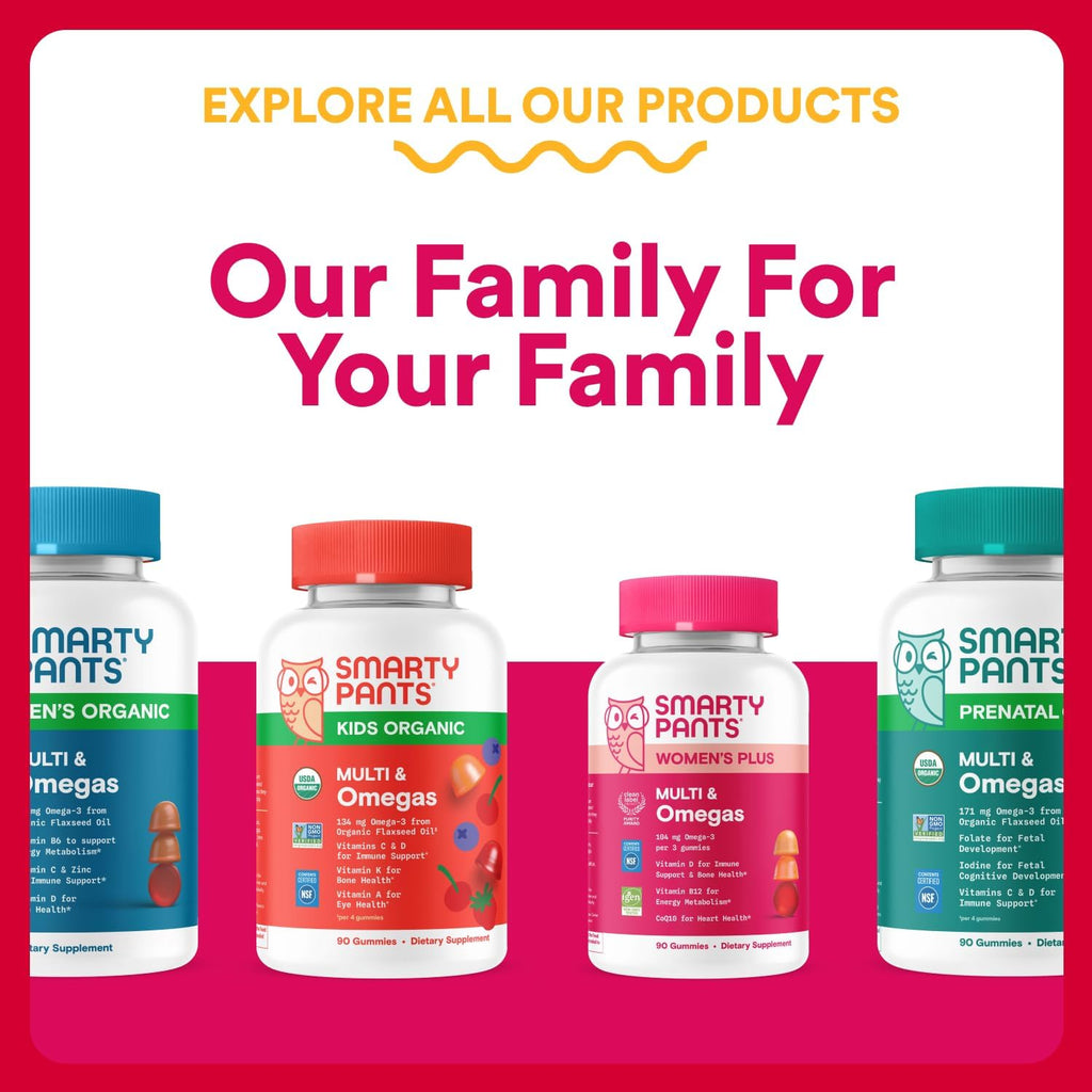 SmartyPants Gominolas Multivitamínicas Orgánicas para Mujeres con Biotina, Probióticos, Metilfolato, Omega 3 (ALA), Vitamina D3, C, B12, B6, A, K, Zinc e Inositol - 120 Gominolas (30 Días)
