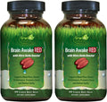 Irwin Naturals Brain Awake RED - Enfoque y Claridad Mental - 2 Pack - 60 Cápsulas Blandas Líquidas