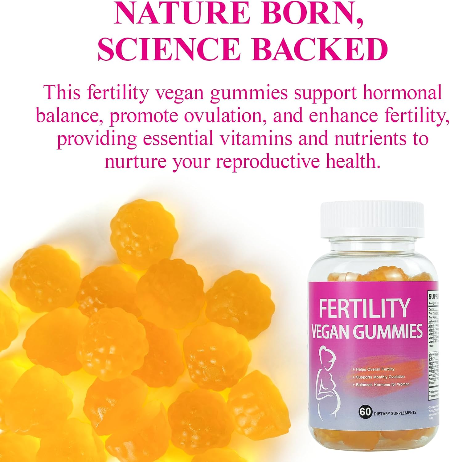 Gomitas de Fertilidad para Mujer con Ácido Fólico e Inositol - 60 unidades