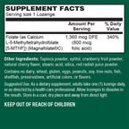 PlantFusion Metilfolato 5-MTHF Vegano de Alta Potencia – 60 Comprimidos Sublinguales