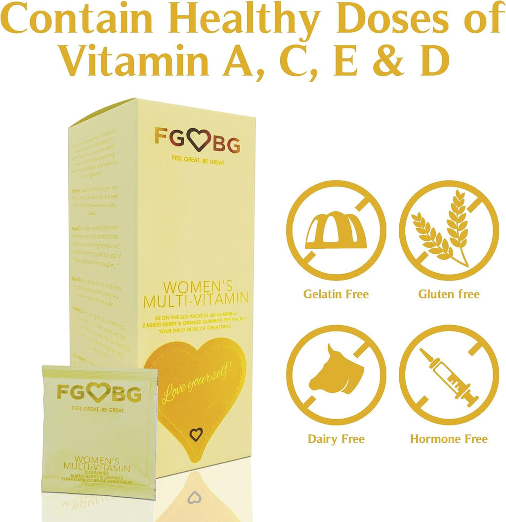 FGBG Gominolas Multivitamínicas para Mujeres – Fórmula Completa Vegana – 30 Días de Suministro