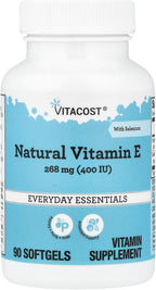 Vitacost Natural Vitamin E with Selenium, 90 Softgels