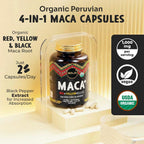 Maju Superfoods Maca Orgánica 4-en-1 en Cápsulas - 120 cápsulas